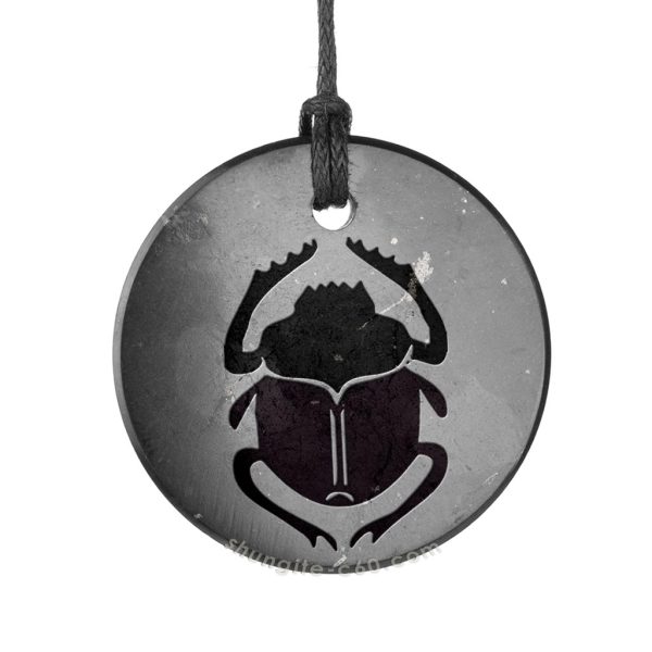 shungite pendant necklace scarab