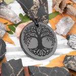 celtic tree shungite pendant 35 mm