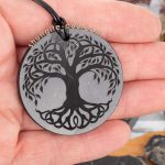 celtic tree shungite pendant 45 mm