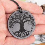 celtic tree shungite pendant 1.77 inches