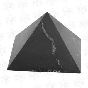 elite shungite pyramid front view quartz veins
