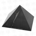 side view shungite pyramid with pyrite inclusions