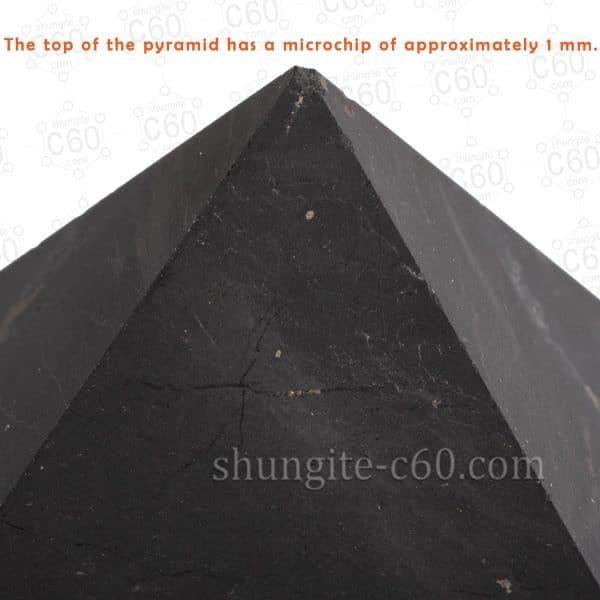 shungite pyramid detail natural chip mineral authenticity