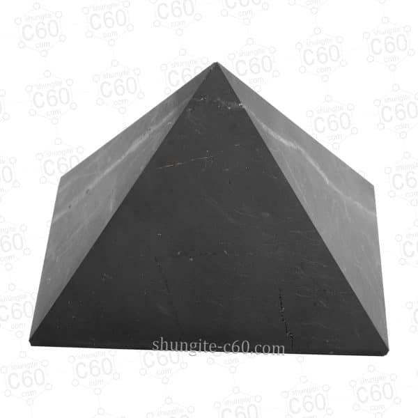 top view elite shungite pyramid symmetry and unpolish