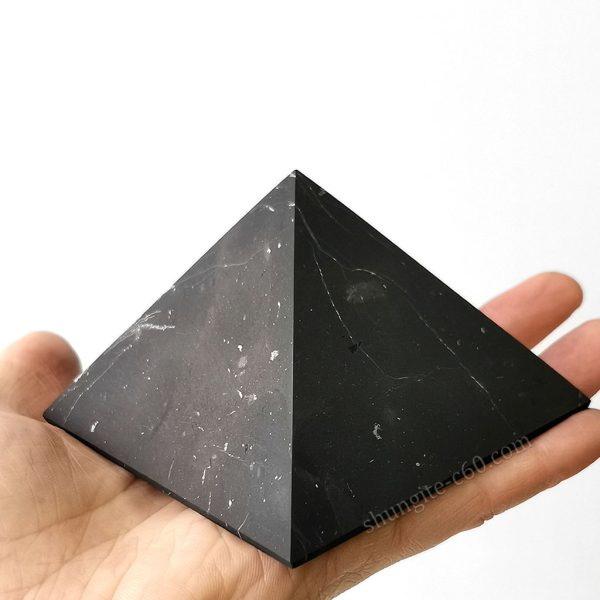 unpolished shungite pyramid 80 mm base