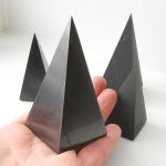 shungite pyramids set polished