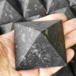 many shungite pyramids of giza size of 6 cm unpolished