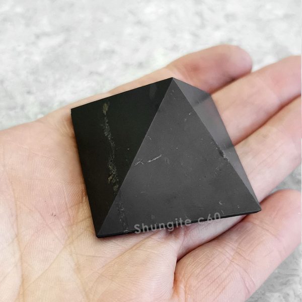 shungite pyramid 40 mm unpolished