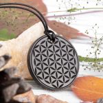 shungite Flower of Life pendant charm 35mm