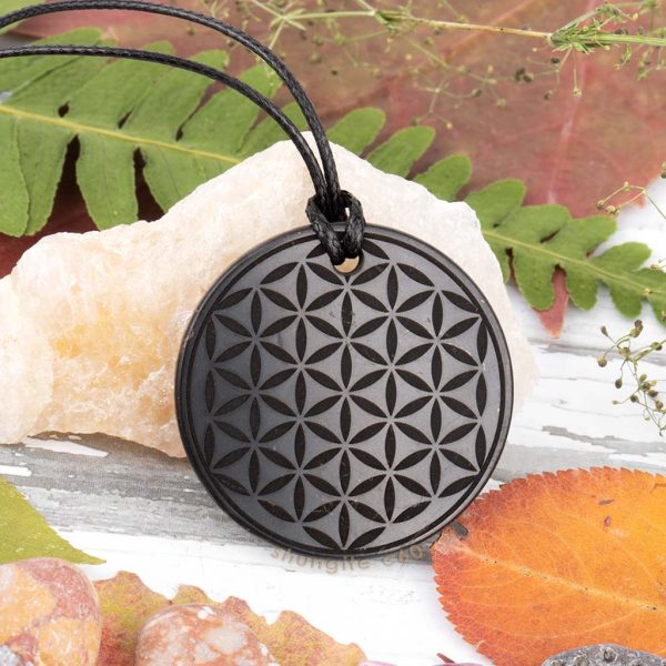 shungite Flower of Life pendant charm