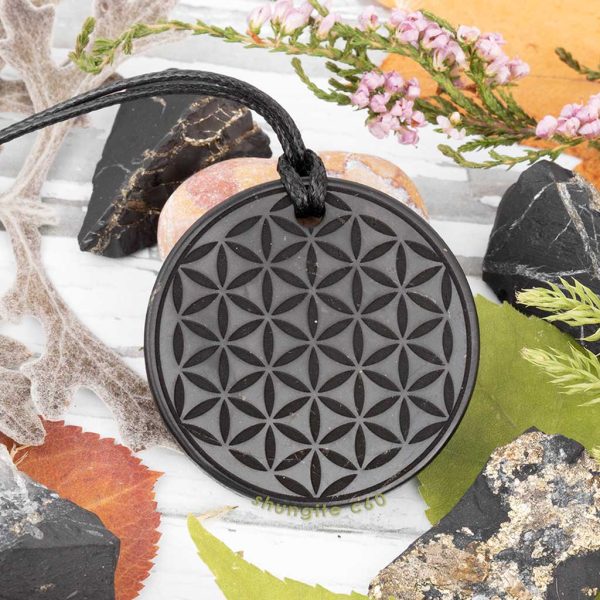 shungite Flower of Life pendant crystal