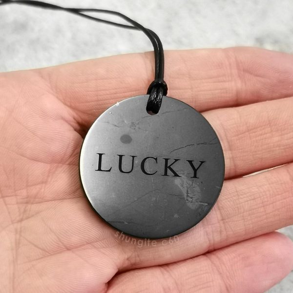 shungite lucky pendant 1.38 in