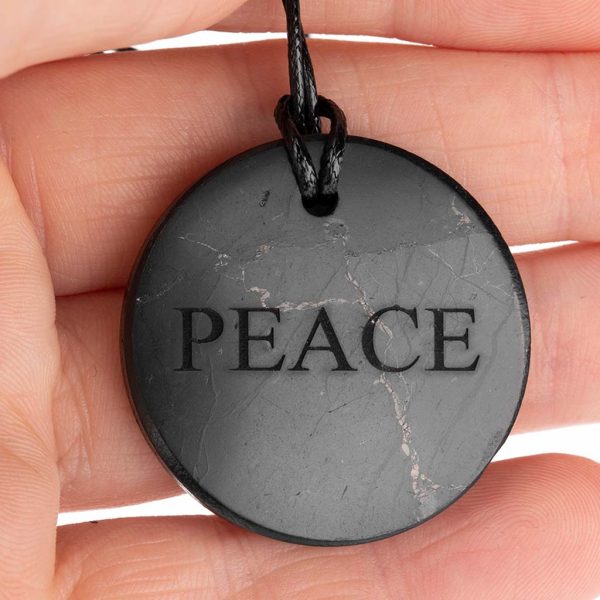 shungite pendant peace 35 mm