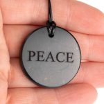 shungite necklace peace 35 mm