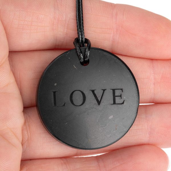 shungite necklace love 35 mm