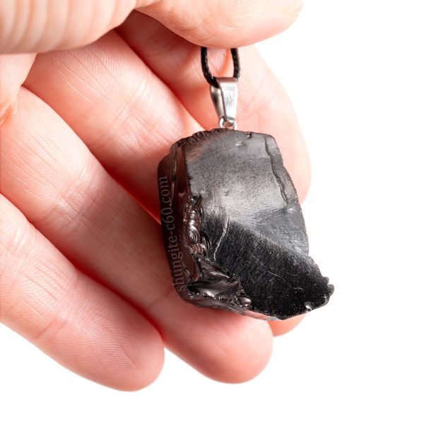 Helpful stone pendant made of real elite shungite stone lot 21