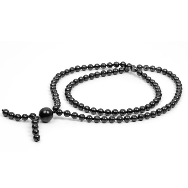 shungite mala necklace beaded