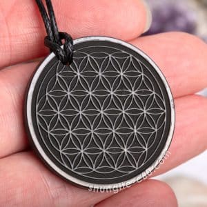 3d flower of life shungite necklace