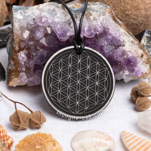 3d flower of life shungite pendant