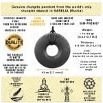 dimensions of shungite pendant open circle donut