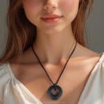 natural shungite donut necklace for grounding