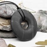 shungite donut pendant side view