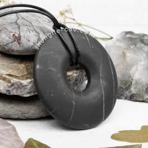 shungite donut pendant side view