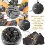 shungite stone pendant with pyrite and quartz inclusions